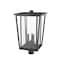 Z-Lite Seoul 3 Light Outdoor Post Mount Fixture, Black & Clear 571PHXLR-BK - alternate 5